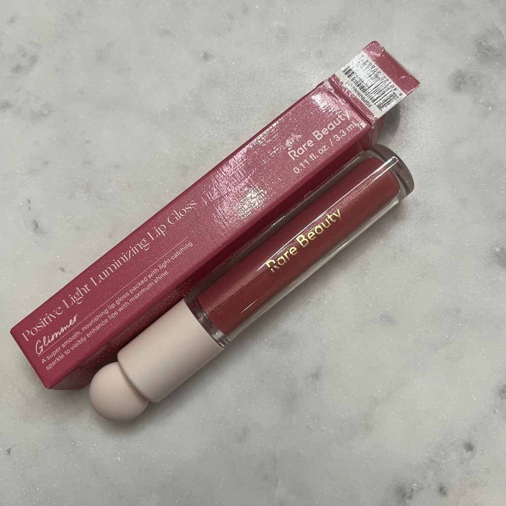 Rare Beauty Lip Gloss Positive Light Luminizing GLIMMER Pink Makeup Lips Box New